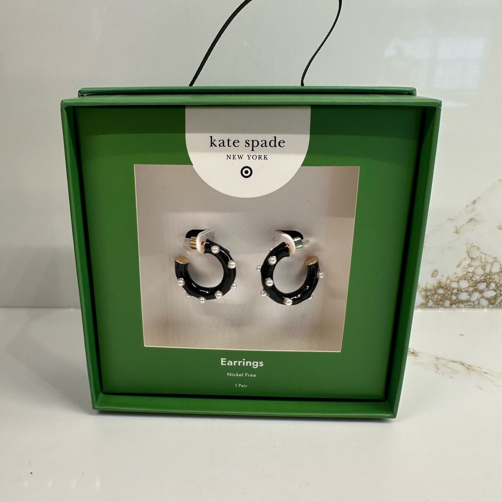 NWT Kate Spade x Target Black and Gold Earrings
